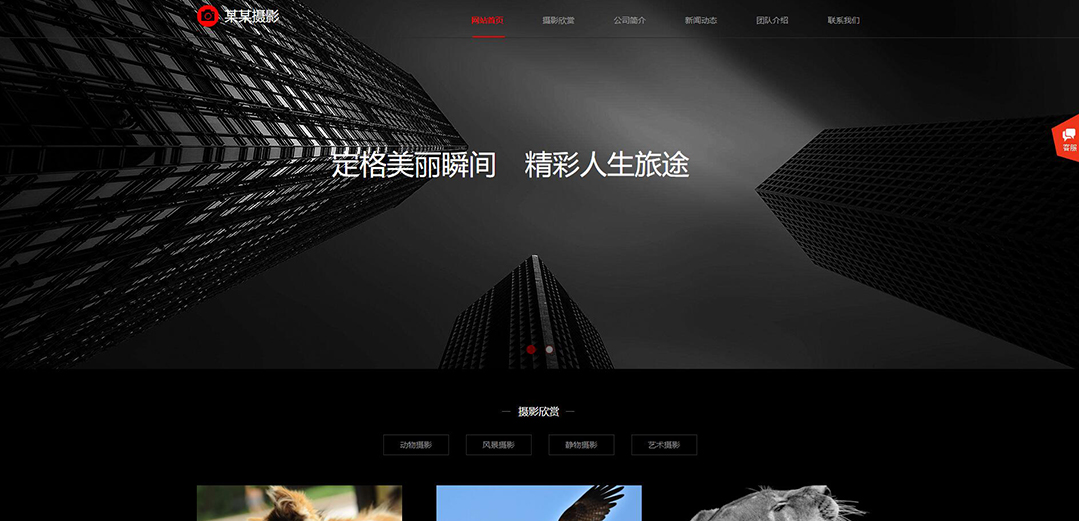 (帶手機版數(shù)據(jù)同步)自適應攝影沖印類紅色婚紗攝影網(wǎng)站模板